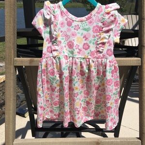 Disney Baby Pink Floral Ruffle-Sleeve Casual Dress 24M